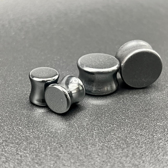 Hematite Double Flare Plugs - EC Plugs