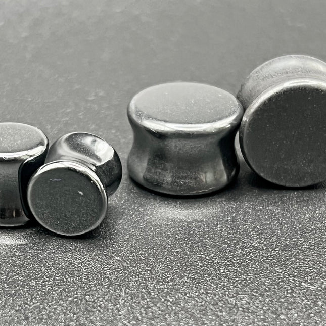 Hematite Double Flare Plugs - EC Plugs