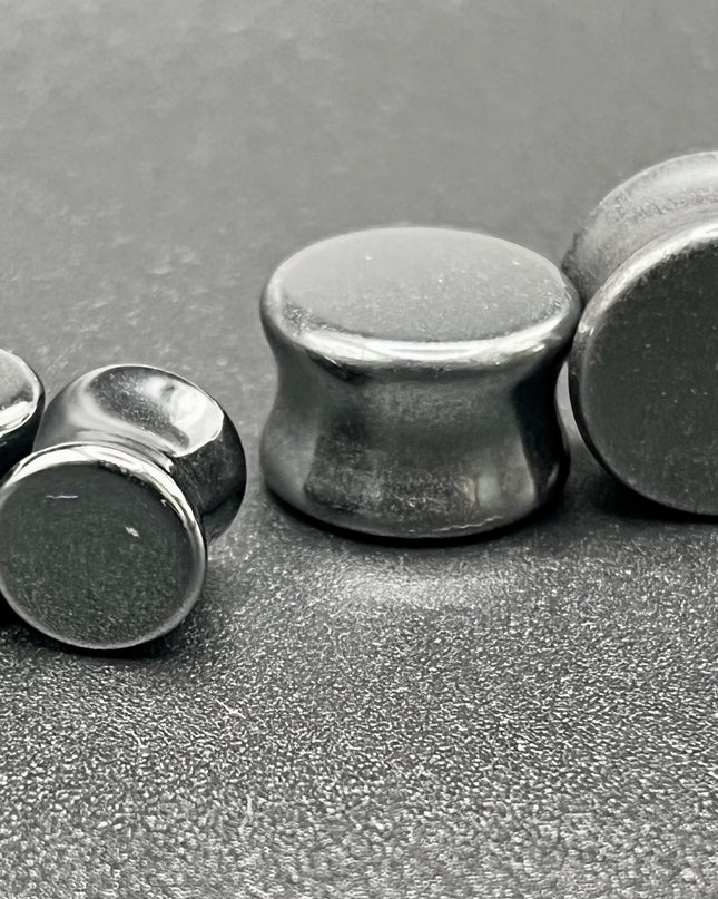 Hematite Double Flare Plugs - EC Plugs