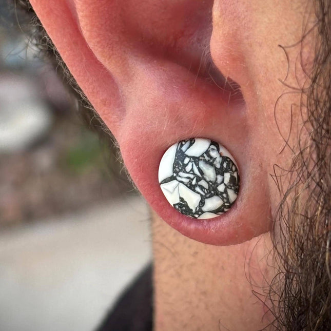 Howlite Stone Plugs - Gauges Double Flare