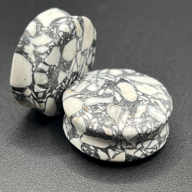 Howlite Stone Plugs - Gauges Double Flare