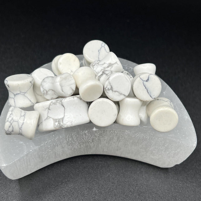 Howlite Stone Plugs - Gauges Double Flare