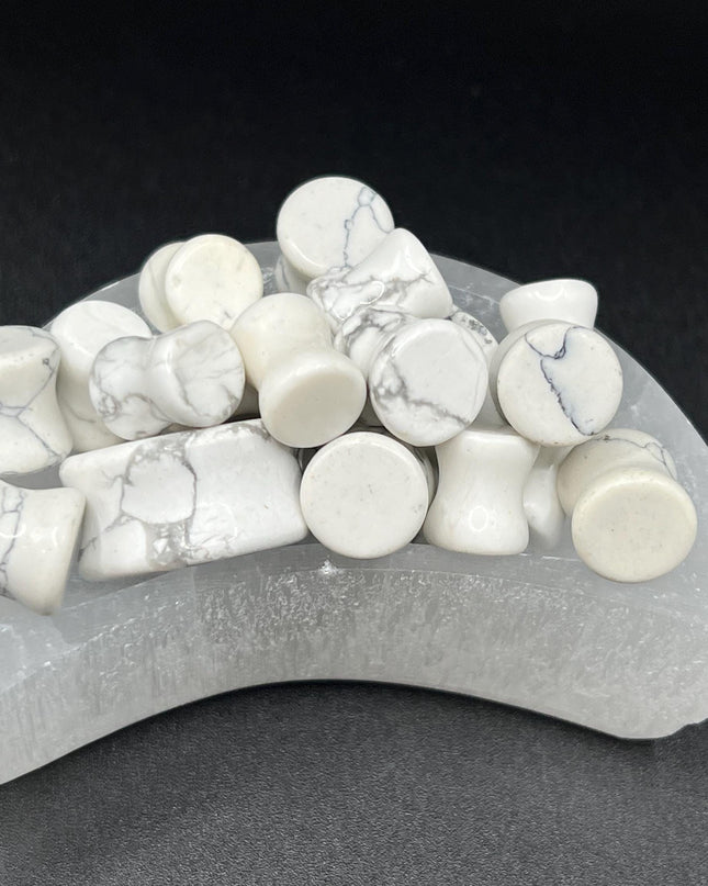 Howlite Stone Plugs - Gauges Double Flare