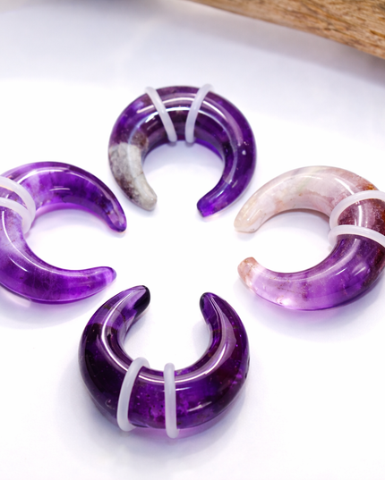 Amethyst Pinchers Polished Purple Stone Gauges 4mm-6mm Septum and Ear