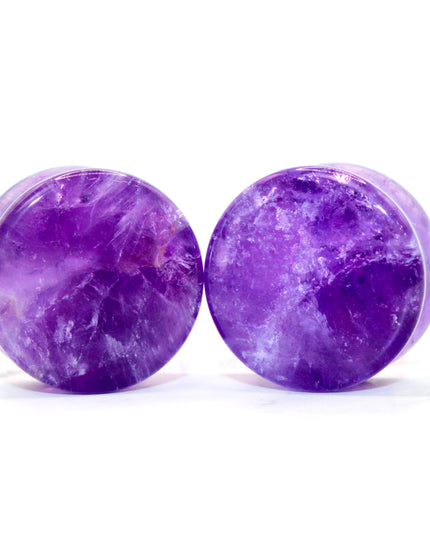 Amethyst Double Flare Pair Vibrant Purple Plugs - EC Plugs