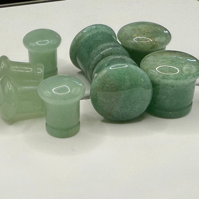 AVENTURINE SINGLE FLARE PLUGS / GAUGES Pair