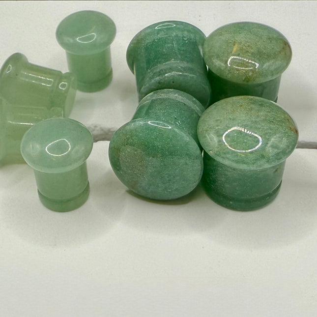 AVENTURINE SINGLE FLARE PLUGS / GAUGES Pair
