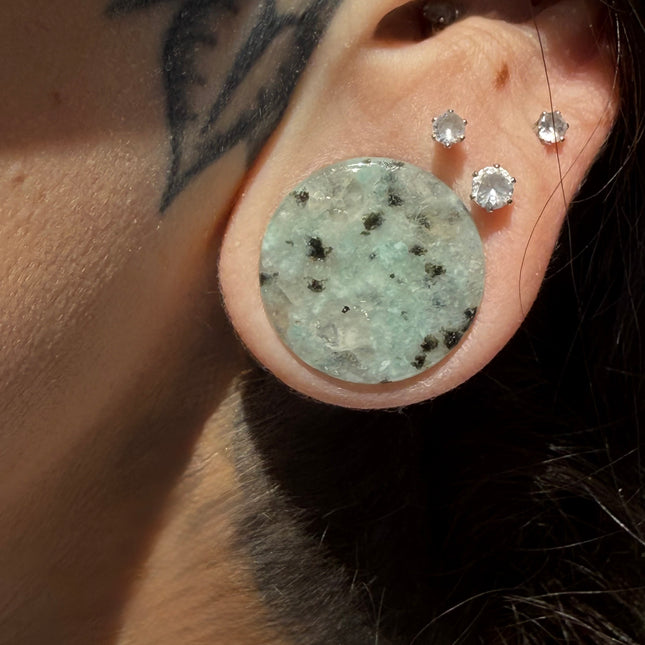 Kiwi Jasper Stone Double Flare Plugs/Gauges for Stretched Ears