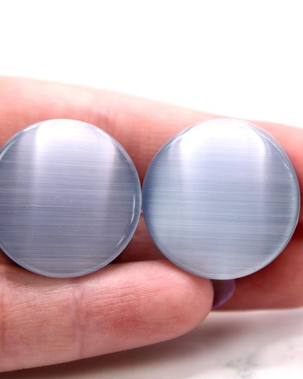 Silver Cat's Eye Glass Plugs Double Flare Pair 4-41mm - EC Plugs