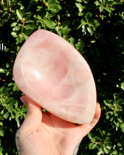 Rose Quartz Soap Jewelry Dish – Handcrafted Natural Crystal Tray for Bathroom or Vanity Decor