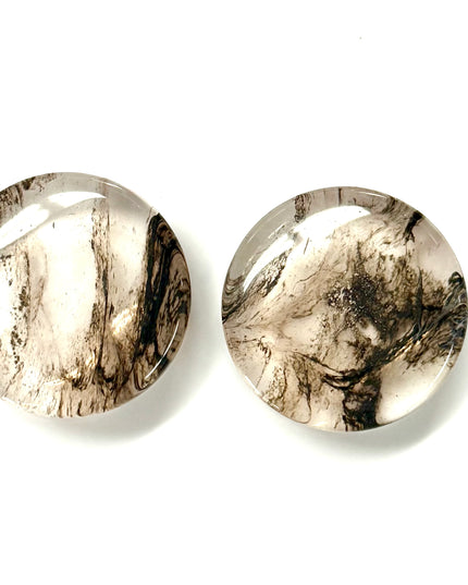 Smoky Black Glass Double Flare Jewelry for Stretched Ears