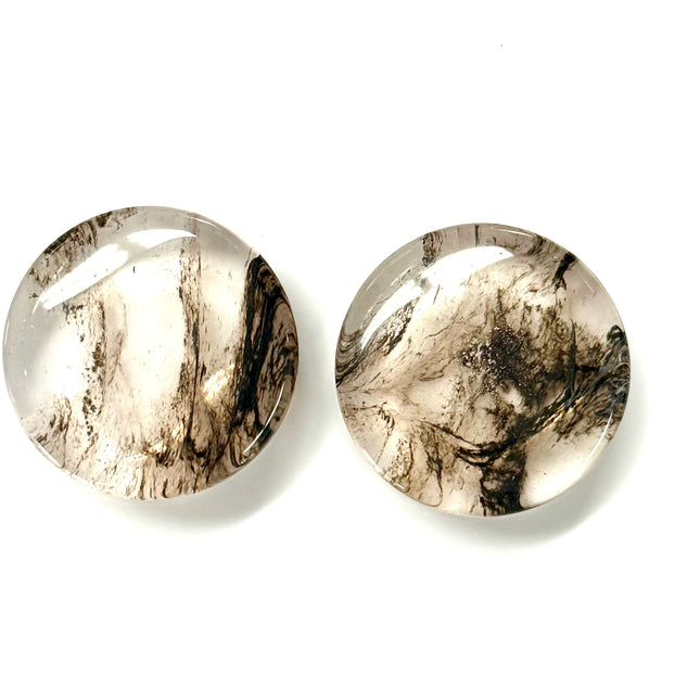 Smoky Black Glass Double Flare Jewelry for Stretched Ears