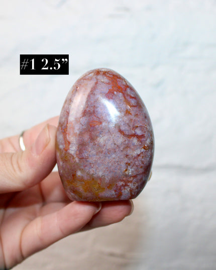 Ocean Jasper Freeform You Pick Your Piece, Green Pink and Purple Stone Display