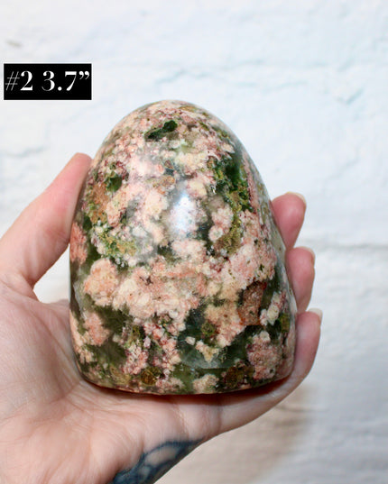 Ocean Jasper Freeform You Pick Your Piece, Green Pink and Purple Stone Display