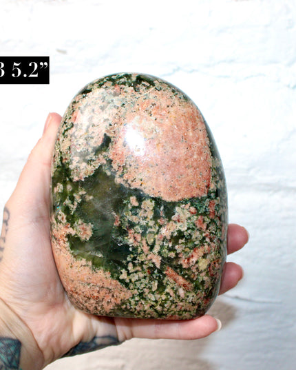 Ocean Jasper Freeform You Pick Your Piece, Green Pink and Purple Stone Display