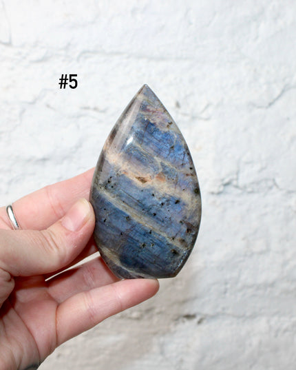 Moonstone Crystal Flame – High Flash Polished Stone Flame Carving, Natural Rainbow Moonstone Display Piece