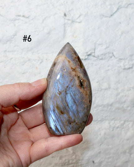 Moonstone Crystal Flame – High Flash Polished Stone Flame Carving, Natural Rainbow Moonstone Display Piece