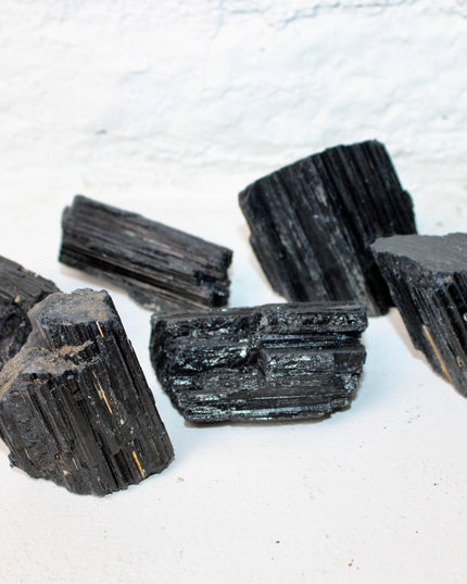 Raw Black Tourmaline Chunks – Natural Tourmaline Stones, Unpolished Rough Crystal Pieces