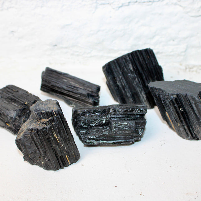 Raw Black Tourmaline Chunks – Natural Tourmaline Stones, Unpolished Rough Crystal Pieces