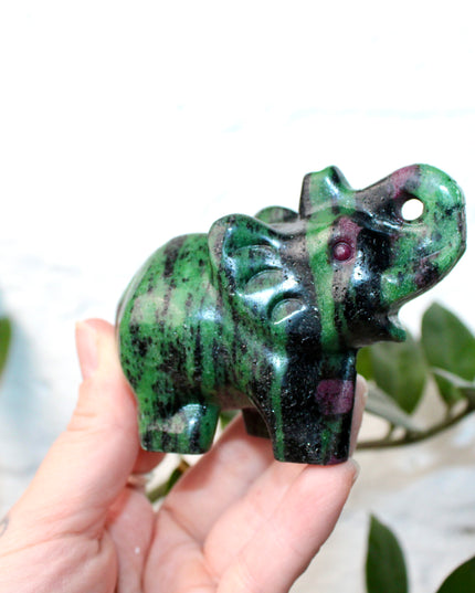 Crystal Elephant Carving – 3.5 Inch Polished Stone Elephant Figurine You Pick Your Exact Piece