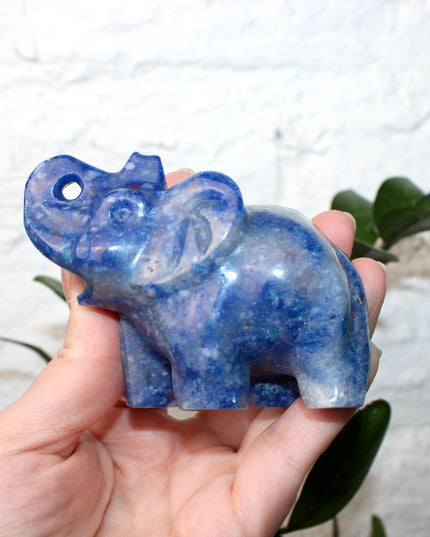 Crystal Elephant Carving – 3.5 Inch Polished Stone Elephant Figurine You Pick Your Exact Piece