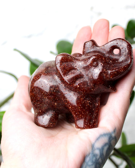 Crystal Elephant Carving – 3.5 Inch Polished Stone Elephant Figurine You Pick Your Exact Piece