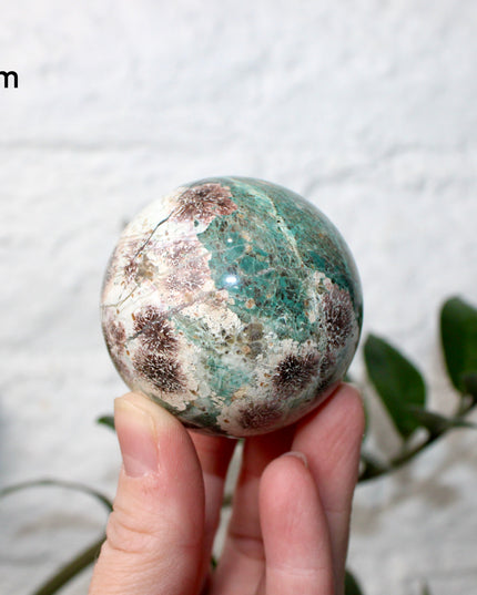 Green Cherry Flower Agate Spheres You Pick! Green, Pink, Red, and Cream Crystal Ball