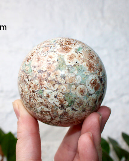 Green Cherry Flower Agate Spheres You Pick! Green, Pink, Red, and Cream Crystal Ball