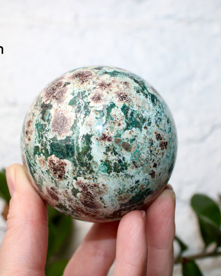 Green Cherry Flower Agate Spheres You Pick! Green, Pink, Red, and Cream Crystal Ball