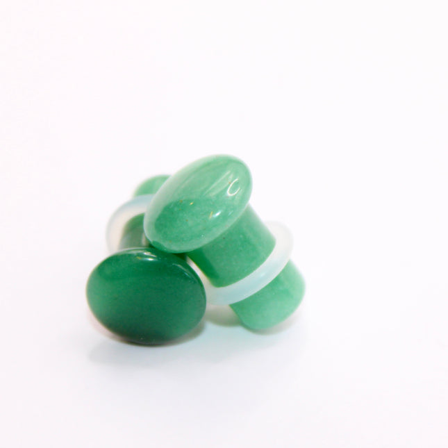 AVENTURINE SINGLE FLARE PLUGS / GAUGES Pair - EC Plugs