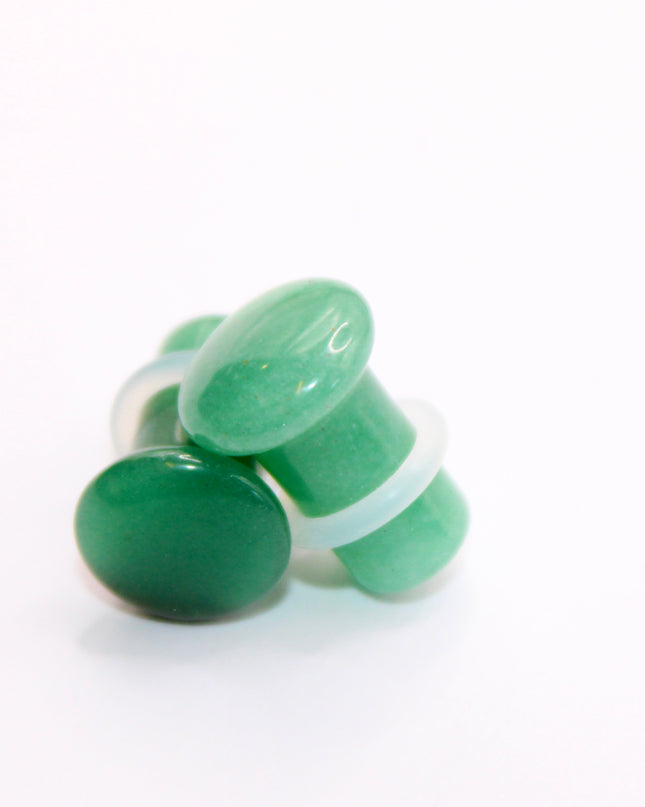AVENTURINE SINGLE FLARE PLUGS / GAUGES Pair