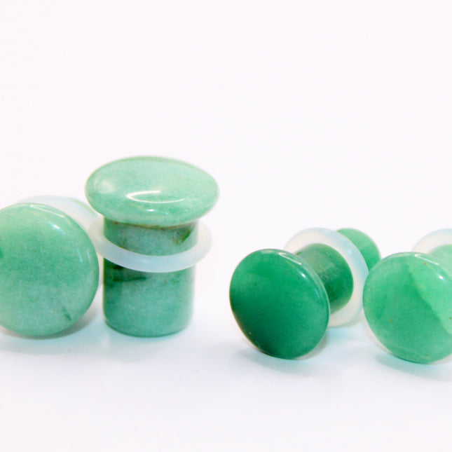 AVENTURINE SINGLE FLARE PLUGS / GAUGES Pair - EC Plugs