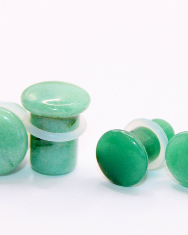 AVENTURINE SINGLE FLARE PLUGS / GAUGES Pair