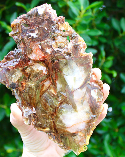 Golden Mica Quartz Muscovite Slab – Natural Polished Stone Slice with Sparkling Mica Layers, You Pick Your Exact Slab