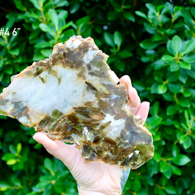 Golden Mica Quartz Muscovite Slab – Natural Polished Stone Slice with Sparkling Mica Layers, You Pick Your Exact Slab