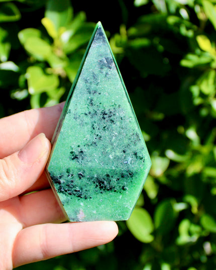 Ruby Zoisite Crystal Flame – Polished Stone Point Tower Carving, You Pick!