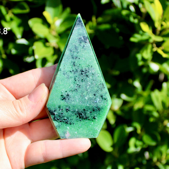 Ruby Zoisite Crystal Flame – Polished Stone Point Tower Carving, You Pick!