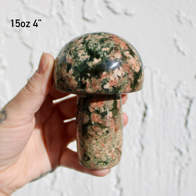 Ocean Jasper Mushroom Carving – Colorful Polished Natural Stone Mushroom You Pick Your Exact Piece!