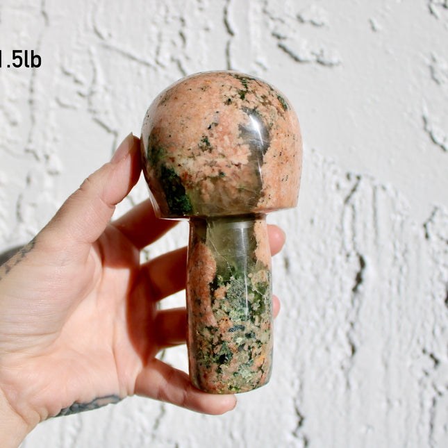 Ocean Jasper Mushroom Carving – Colorful Polished Natural Stone Mushroom You Pick Your Exact Piece!