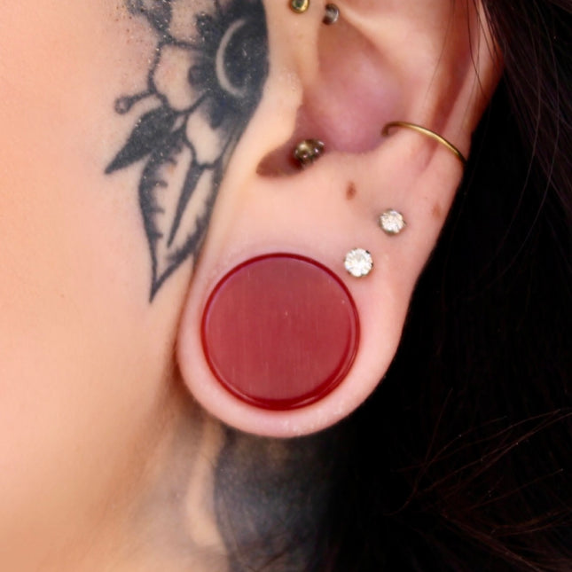 Cat Eye Plugs - Red Gauges - EC Plugs