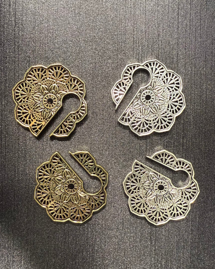 Floral Style Ear Weights – Botanical Statement Earrings for Stretched Ears