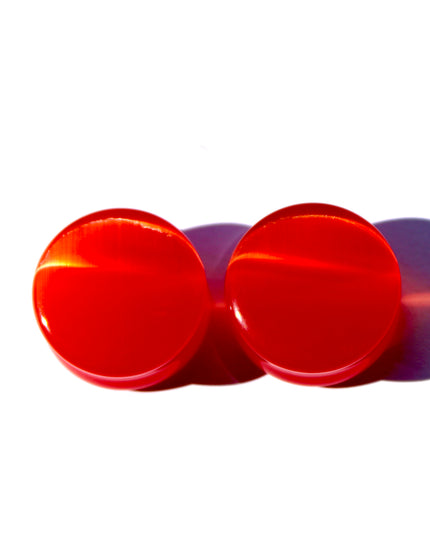 Red Cat Eye Plugs - Double Flare Shimmering Gauges 3mm-25mm