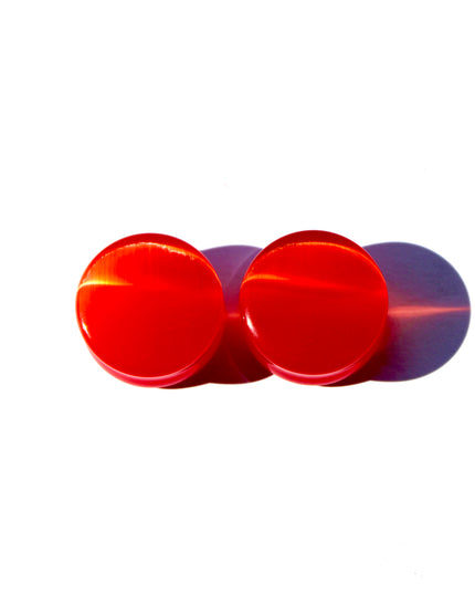 Red Cat Eye Plugs - Double Flare Shimmering Gauges 3mm-25mm