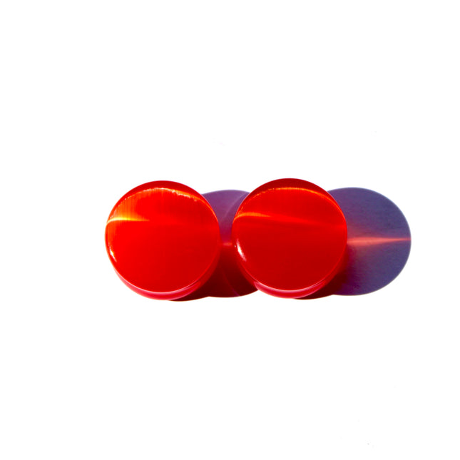 Red Cat Eye Plugs - Double Flare Shimmering Gauges 3mm-25mm
