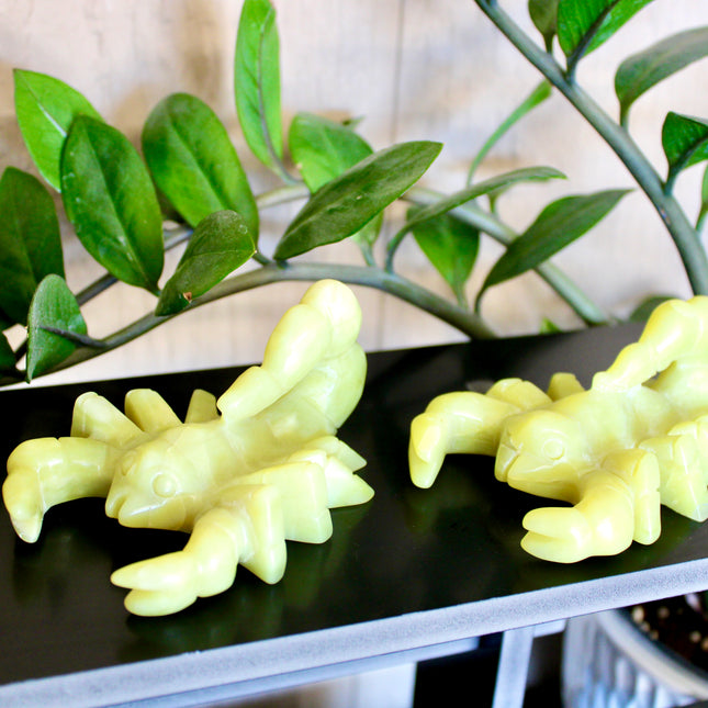 Yellow Jade Stone Scorpion Carving – 4 Inch Polished Natural Scorpion Figurine