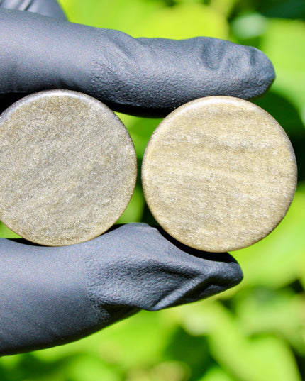 Golden Obsidian Double Flare Plugs PAIR 3mm-25mm