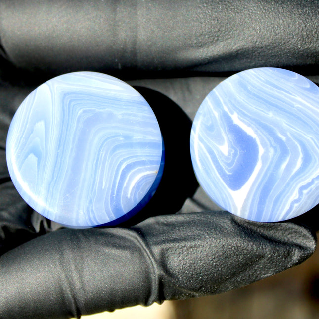 Blue Lace Double Flare Plugs Pair 8mm- 47mm Blue Gauges