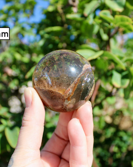 Garden Quartz Spheres – Natural Lodolite Crystal Balls with Inclusions, Polished Stone Spheres for Display, You Pick Your Exact Piece