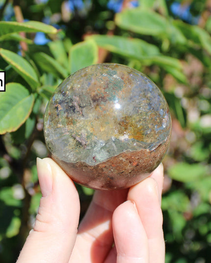 Garden Quartz Spheres – Natural Lodolite Crystal Balls with Inclusions, Polished Stone Spheres for Display, You Pick Your Exact Piece