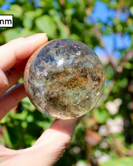 Garden Quartz Spheres – Natural Lodolite Crystal Balls with Inclusions, Polished Stone Spheres for Display, You Pick Your Exact Piece